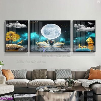 Ảnh gốc file in lụa File bộ tranh tráng gương hiện đại FG7367 chi tiết