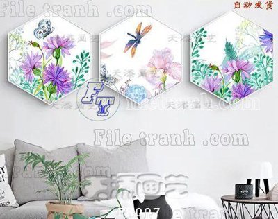 File tranh in trần 3D File tranh hiện đại pha lê gương FK007 (ảnh gốc)