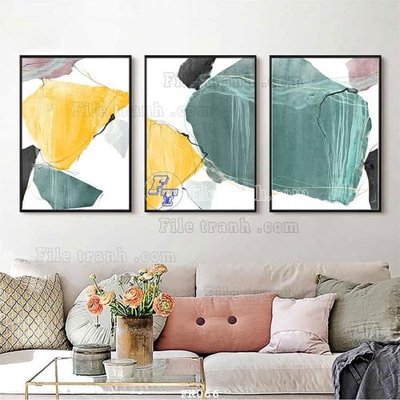 File in trần File tranh hiện đại pha lê gương FK066 (bản gốc 3D) sống động