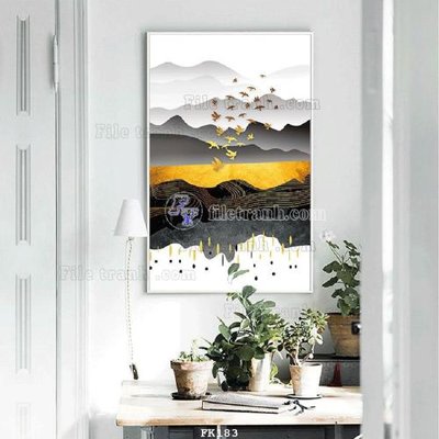 Ảnh gốc File tranh hiện đại pha lê gương FK183 (độ nét cao) in tráng gương