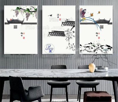 File tranh gốc in trần nhà File tranh hiện đại pha lê gương FK257 3D