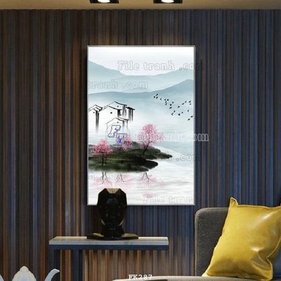 File gốc File tranh hiện đại pha lê gương FK287 (in tráng gương) hiện đại