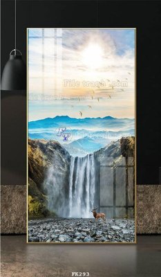 File gốc File tranh hiện đại pha lê gương FK293 (in lụa) họa tiết 3D