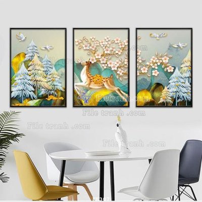 File gốc File tranh hiện đại pha lê gương FK307 (phong cách) tối giản