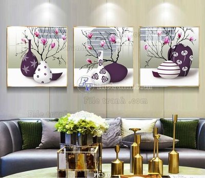 File in trần File tranh hiện đại pha lê gương FK310 (file gốc) xuyên sáng