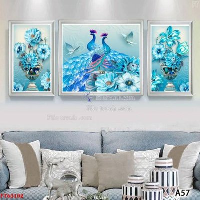 File tranh File tranh hiện đại pha lê gương FK318 (bản gốc) in lụa 5D