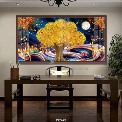 File gốc File tranh hiện đại pha lê gương FK345 (trang trí) phòng làm việc