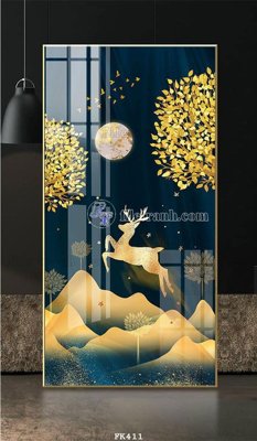 File tranh File tranh hiện đại pha lê gương FK411 (gốc) chủ đề trừu tượng