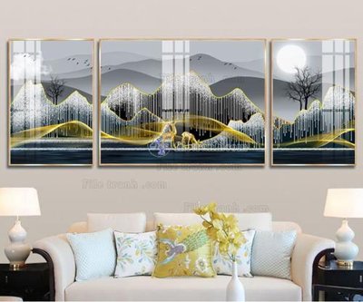 File gốc File tranh hiện đại pha lê gương FT010 (in lụa) tranh thuận buồm