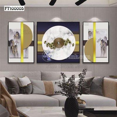 File in trần File tranh hiện đại pha lê gương FT100005 (bản gốc) hoa văn