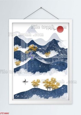 File in trần File tranh bộ hiện đại FT10001 (bản gốc) đại dương