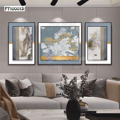 File in trần File tranh hiện đại pha lê gương FT100013 (bản gốc) đại dương