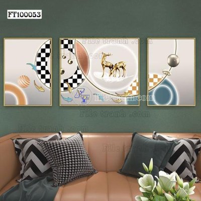 File tranh File tranh hiện đại pha lê gương FT100053 (bản gốc) treo phòng ăn
