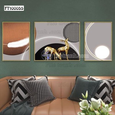 File gốc in mica File tranh hiện đại pha lê gương FT100055 chất lượng
