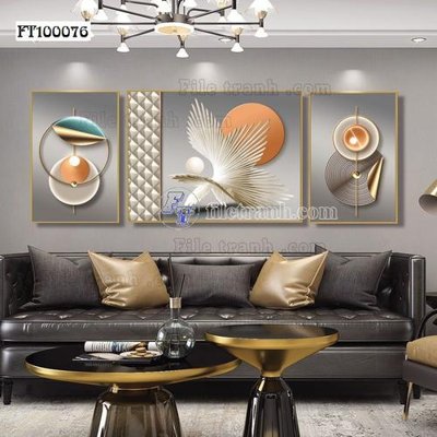 File tranh File tranh hiện đại pha lê gương FT100076 (bản gốc) in lụa 3D