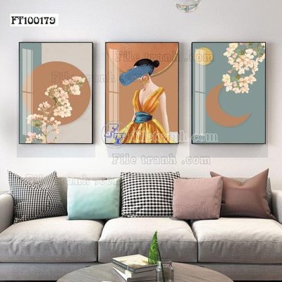 File tranh File tranh hiện đại pha lê gương FT100179 (gốc) chủ đề con người