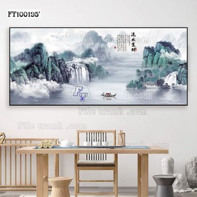 File in trần File tranh hiện đại pha lê gương FT100195 (file gốc) xuyên sáng