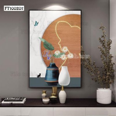 File in lụa File tranh hiện đại pha lê gương FT100201 (tân cổ điển) File tranh hiện đại pha lê gương FT100201