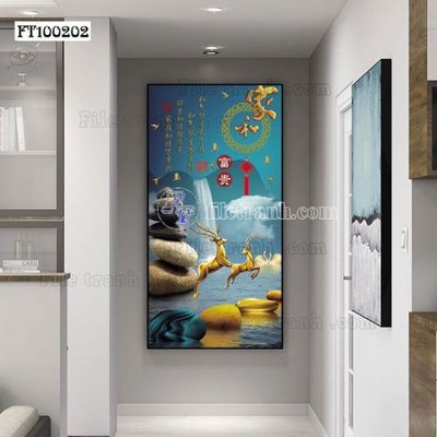 Hình ảnh file gốc in trần nhà File tranh hiện đại pha lê gương FT100202