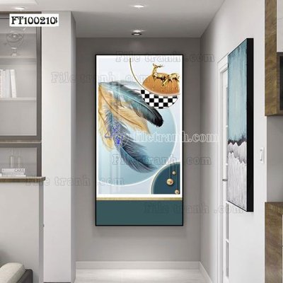 File tranh File tranh hiện đại pha lê gương FT100210 (bản gốc) in lụa dán tường