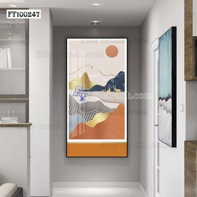 File tranh File tranh hiện đại pha lê gương FT100247 (bản gốc) treo quán cafe