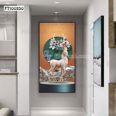 File in ấn File tranh hiện đại pha lê gương FT100250 chuyên nghiệp