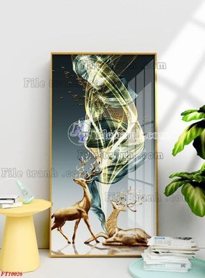File tranh File tranh bộ hiện đại FT10026 (gốc) in trên kính