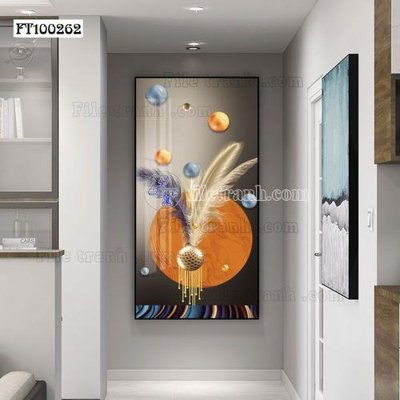 File gốc File tranh hiện đại pha lê gương FT100262 (in lụa) hoa văn cổ điển