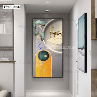 File in trần File tranh hiện đại pha lê gương FT100281 (bản gốc 3D) sống động