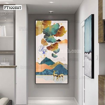 Download file gốc File tranh hiện đại pha lê gương FT100287 (in lụa) tranh 3D