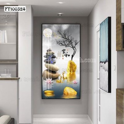 File in ấn File tranh hiện đại pha lê gương FT100324 chuyên nghiệp