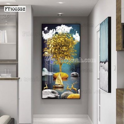Ảnh gốc file in lụa File tranh hiện đại pha lê gương FT100352 chi tiết