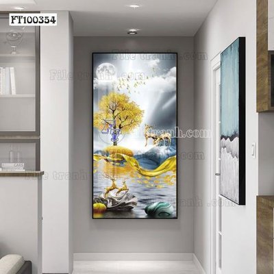 File tranh File tranh hiện đại pha lê gương FT100354 (gốc) chủ đề trừu tượng