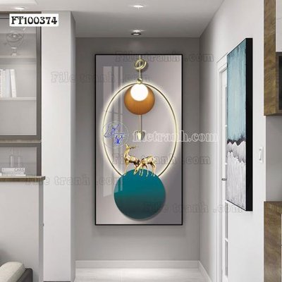 Hình ảnh file gốc in trần nhà File tranh hiện đại pha lê gương FT100374