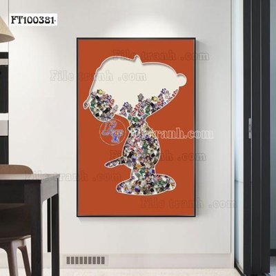 File in trần File tranh hiện đại pha lê gương FT100381 (bản gốc) mây trời