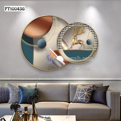 File tranh File tranh hiện đại pha lê gương FT100436 (gốc) chủ đề động vật