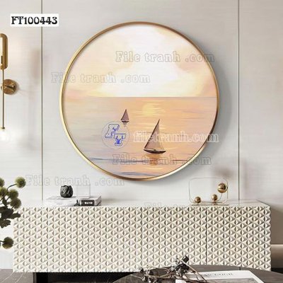 File in trần File tranh hiện đại pha lê gương FT100443 (bản gốc) bầu trời