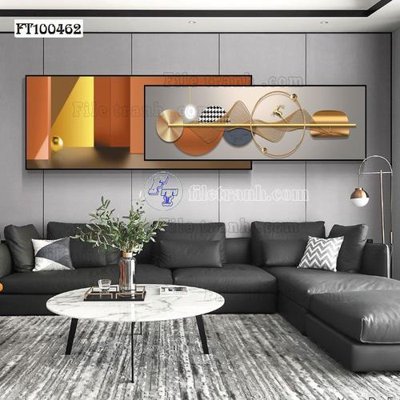 Tải file File tranh hiện đại pha lê gương FT100462 (gốc) chủ đề hoa sen