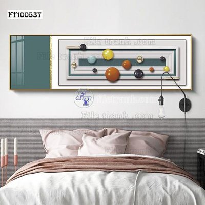 File tranh gốc in trần nhà File tranh hiện đại pha lê gương FT100537 3D