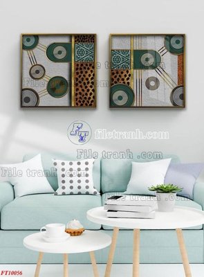 Ảnh gốc File tranh bộ hiện đại FT10056 (nét căng) in mica