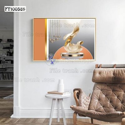 File tranh File tranh hiện đại pha lê gương FT100581 (bản gốc) treo quán cafe