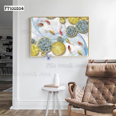 Hình ảnh file gốc in lụa File tranh hiện đại pha lê gương FT100594