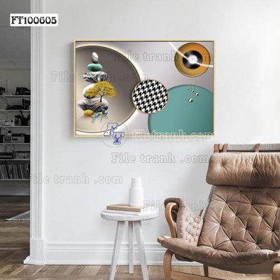 File ảnh File tranh hiện đại pha lê gương FT100605 (gốc) trang trí khách sạn