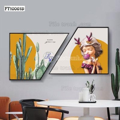 File gốc File tranh hiện đại pha lê gương FT100618 (PNG) nền trong suốt