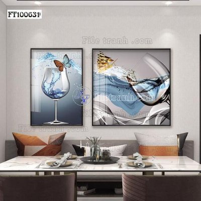File tranh File tranh hiện đại pha lê gương FT100631 (bản gốc) in lụa 5D