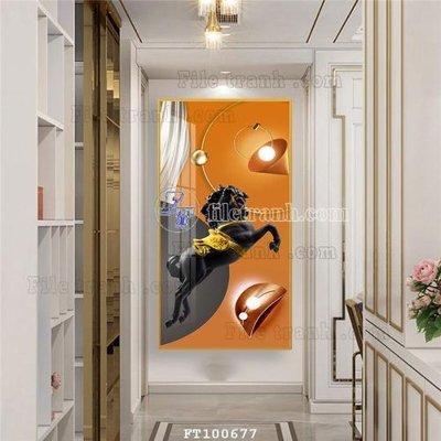 File in trần File tranh hiện đại pha lê gương FT100677 (bản gốc) hoa văn