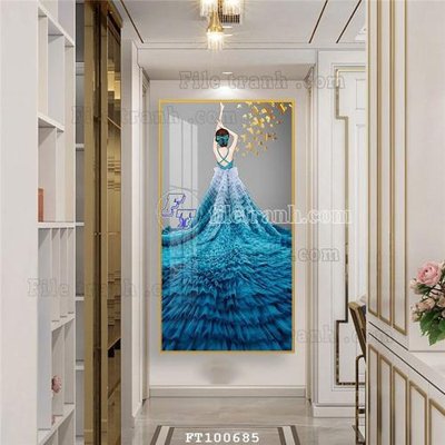 File tranh trang trí File tranh hiện đại pha lê gương FT100685 (file gốc)