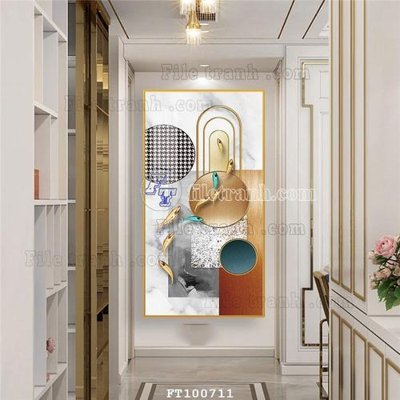 File in lụa File tranh hiện đại pha lê gương FT100711 (chất lượng cao) File tranh hiện đại pha lê gương FT100711