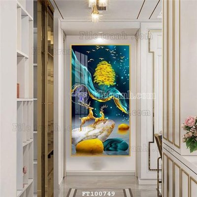 File in ấn File tranh hiện đại pha lê gương FT100749 chuyên nghiệp