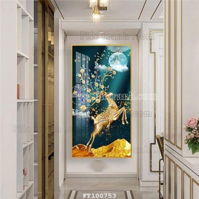 File gốc in mica File tranh hiện đại pha lê gương FT100753 chất lượng